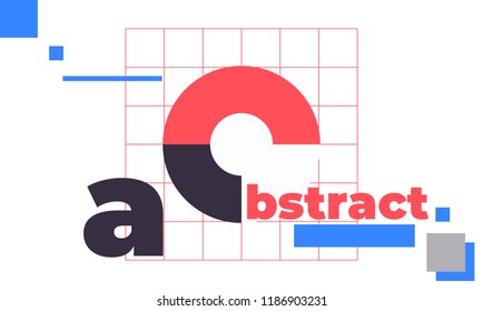 Minimal geometric web banner design. Vector template with shapes elements. Bauhaus, modern, hipster style