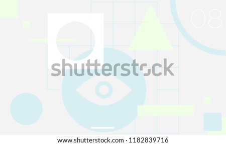Minimal geometric web banner design. Vector template with shapes elements. Bauhaus, modern, hipster style
