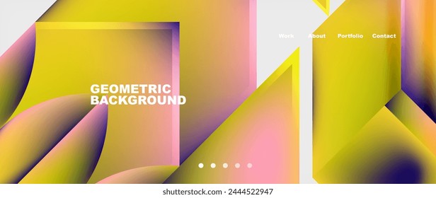 Minimal geometric web site page template design. Vector Illustration For Wallpaper, Banner, Background, Card, Book Illustration, landing page