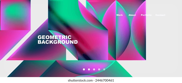 Minimale geometrische Website Seite Vorlage Design. Vektorillustration für Bildschirmhintergrund, Banner, Hintergrund, Karte, Buchabbildung, Zielseite