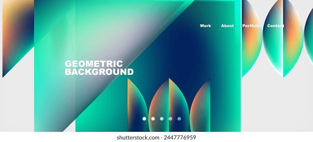 Minimal geometric web site page template design. Vector Illustration For Wallpaper, Banner, Background, Card, Book Illustration, landing page