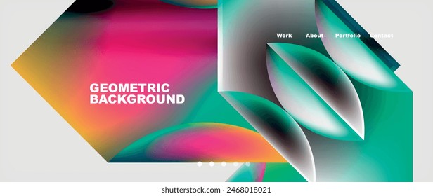 Minimal geometric web site page template design. Vector Illustration For Wallpaper, Banner, Background, Card, Book Illustration, landing page