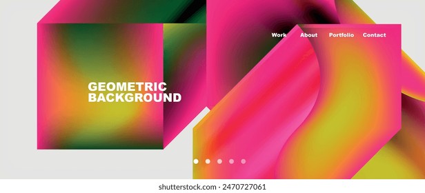 Diseño de Plantilla de página de Sitio web geométrico mínimo. Ilustración vectorial Para Fondo de pantalla, Anuncio, Fondo, Tarjeta, Ilustración de libro, página de destino