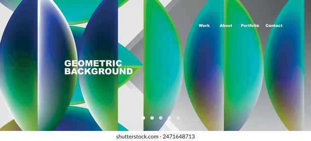 Diseño de Plantilla de página de Sitio web geométrico mínimo. Ilustración vectorial Para Fondo de pantalla, Anuncio, Fondo, Tarjeta, Ilustración de libro, página de destino
