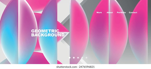 Diseño de Plantilla de página de Sitio web geométrico mínimo. Ilustración vectorial Para Fondo de pantalla, Anuncio, Fondo, Tarjeta, Ilustración de libro, página de destino