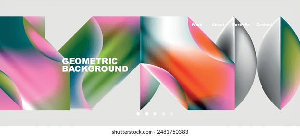 Minimal geometric web site page template design. Vector Illustration For Wallpaper, Banner, Background, Card, Book Illustration, landing page