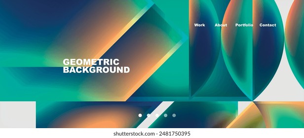 Minimal geometric web site page template design. Vector Illustration For Wallpaper, Banner, Background, Card, Book Illustration, landing page