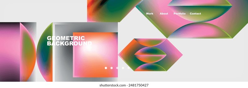 Minimale geometrische Website Seite Vorlage Design. Vektorillustration für Bildschirmhintergrund, Banner, Hintergrund, Karte, Buchabbildung, Zielseite