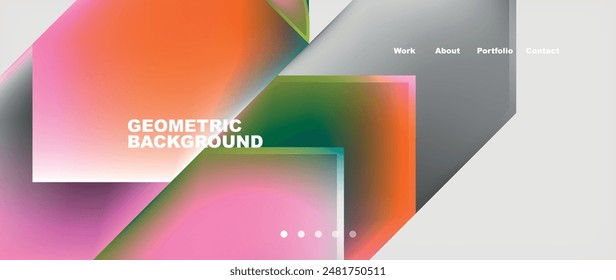 Diseño de Plantilla de página de Sitio web geométrico mínimo. Ilustración vectorial Para Fondo de pantalla, Anuncio, Fondo, Tarjeta, Ilustración de libro, página de destino
