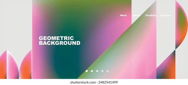 Minimal geometric web site page template design. Vector Illustration For Wallpaper, Banner, Background, Card, Book Illustration, landing page