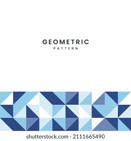 minimal Geometrical Mosaic textures design on blue tangle shapes background with Text, geometrical pattern design used in background, packages, wallpapers, textliles, illustration