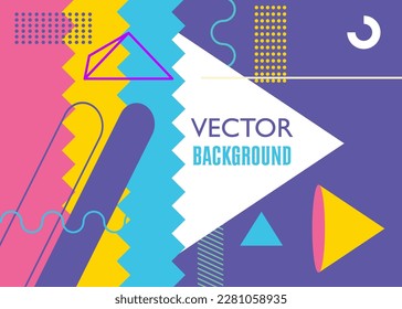 Minimal Geometrical retro elements theme cover. Vintage geometric poster design. Abstract Graphic shapes template for poster, banner.