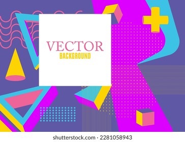 Minimal Geometrical retro elements theme cover. Vintage geometric poster design. Abstract Graphic shapes template for poster, banner.