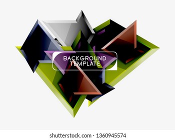 Minimale geometrische Dreiecke mit abstrakter 3D-Effekt-Hintergrundvorlage, Vektordesign mit minimalem Aufwand