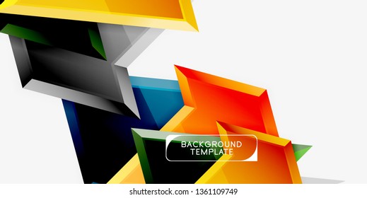 Triângulos geométricos mínimos com efeito 3d modelo de fundo abstrato, vetor moderno design mínimo