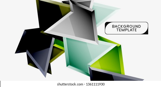 Triângulos geométricos mínimos com efeito 3d modelo de fundo abstrato, vetor moderno design mínimo