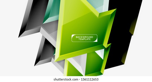 Triângulos geométricos mínimos com efeito 3d modelo de fundo abstrato, vetor moderno design mínimo