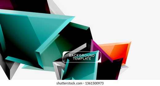 Minimale geometrische Dreiecke mit abstrakter 3D-Effekt-Hintergrundvorlage, Vektordesign mit minimalem Aufwand