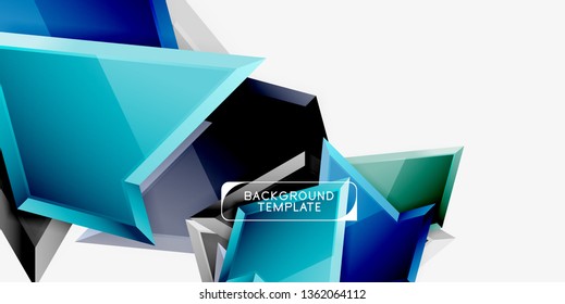 Minimale geometrische Dreiecke mit abstrakter 3D-Effekt-Hintergrundvorlage, Vektordesign mit minimalem Aufwand