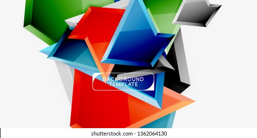 Minimale geometrische Dreiecke mit abstrakter 3D-Effekt-Hintergrundvorlage, Vektordesign mit minimalem Aufwand