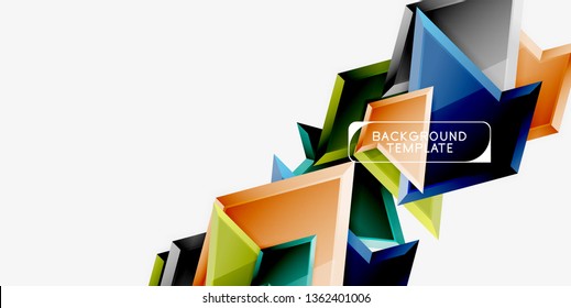 Minimale geometrische Dreiecke mit abstrakter 3D-Effekt-Hintergrundvorlage, Vektordesign mit minimalem Aufwand