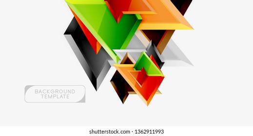 Minimale geometrische Dreiecke mit abstrakter 3D-Effekt-Hintergrundvorlage, Vektordesign mit minimalem Aufwand