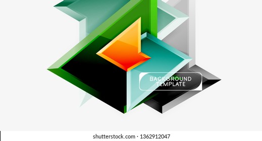 Minimale geometrische Dreiecke mit abstrakter 3D-Effekt-Hintergrundvorlage, Vektordesign mit minimalem Aufwand