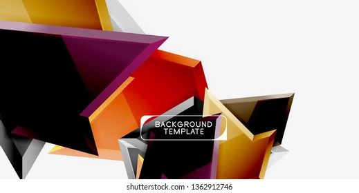 Minimale geometrische Dreiecke mit abstrakter 3D-Effekt-Hintergrundvorlage, Vektordesign mit minimalem Aufwand