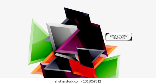Minimale geometrische Dreiecke mit abstrakter 3D-Effekt-Hintergrundvorlage, Vektordesign mit minimalem Aufwand