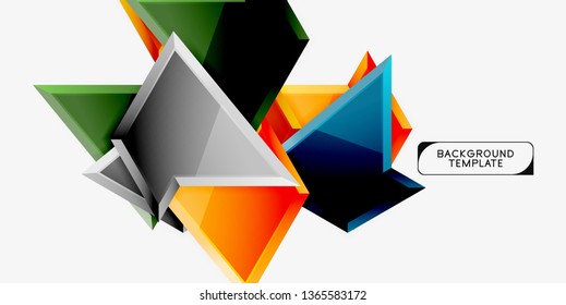 Minimale geometrische Dreiecke mit abstrakter 3D-Effekt-Hintergrundvorlage, Vektordesign mit minimalem Aufwand