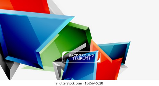 Triángulos geométricos mínimos con planilla de fondo abstracto de efecto 3d, diseño vectorial moderno mínimo