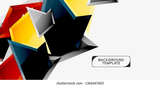 Minimale geometrische Dreiecke mit abstrakter 3D-Effekt-Hintergrundvorlage, Vektordesign mit minimalem Aufwand