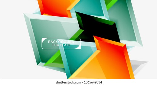 Triángulos geométricos mínimos con planilla de fondo abstracto de efecto 3d, diseño vectorial moderno mínimo
