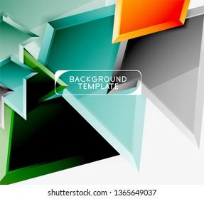 Triángulos geométricos mínimos con planilla de fondo abstracto de efecto 3d, diseño vectorial moderno mínimo