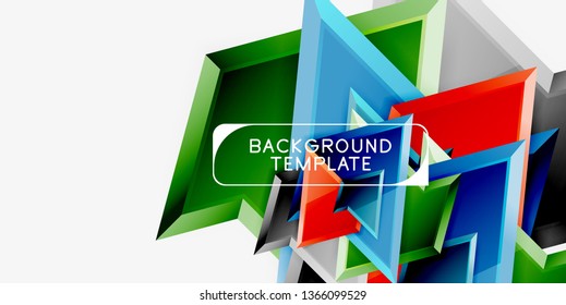 Triángulos geométricos mínimos con planilla de fondo abstracto de efecto 3d, diseño vectorial moderno mínimo
