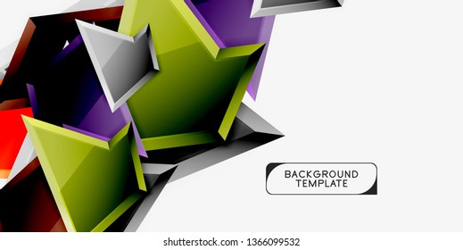 Minimale geometrische Dreiecke mit abstrakter 3D-Effekt-Hintergrundvorlage, Vektordesign mit minimalem Aufwand