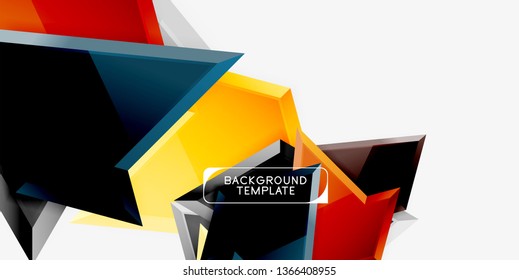 Triângulos geométricos mínimos com efeito 3d modelo de fundo abstrato, vetor moderno design mínimo