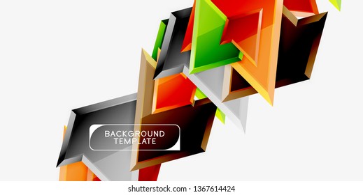 Triángulos geométricos mínimos con planilla de fondo abstracto de efecto 3d, diseño vectorial moderno mínimo
