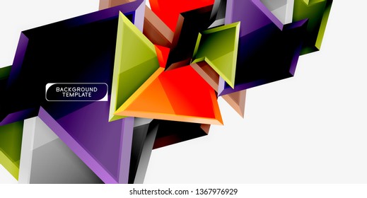Minimale geometrische Dreiecke mit abstrakter 3D-Effekt-Hintergrundvorlage, Vektordesign mit minimalem Aufwand