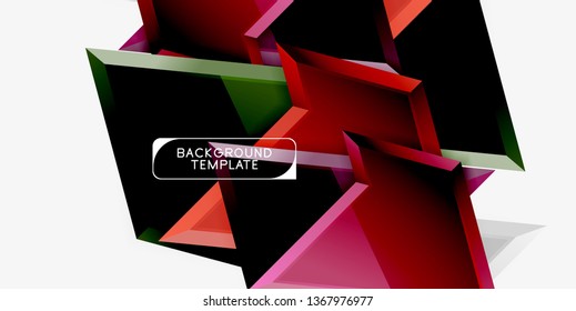 Triángulos geométricos mínimos con planilla de fondo abstracto de efecto 3d, diseño vectorial moderno mínimo