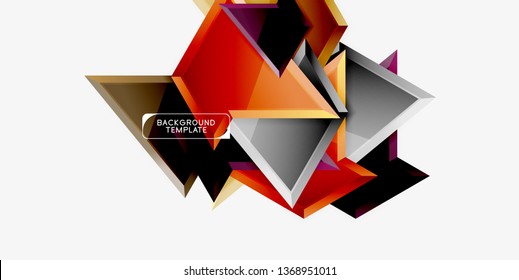 Minimale geometrische Dreiecke mit abstrakter 3D-Effekt-Hintergrundvorlage, Vektordesign mit minimalem Aufwand