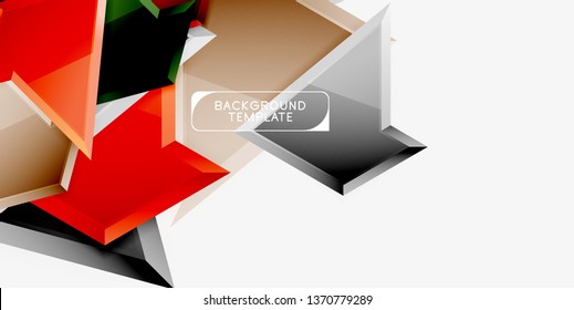 Triángulos geométricos mínimos con planilla de fondo abstracto de efecto 3d, diseño vectorial moderno mínimo