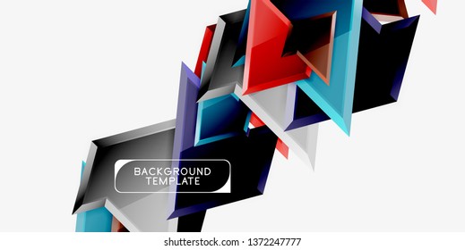 Triángulos geométricos mínimos con planilla de fondo abstracto de efecto 3d, diseño vectorial moderno mínimo