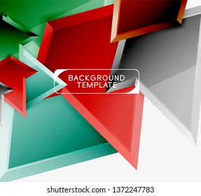 Triángulos geométricos mínimos con planilla de fondo abstracto de efecto 3d, diseño vectorial moderno mínimo
