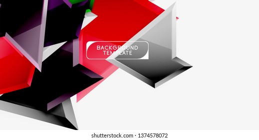 Minimale geometrische Dreiecke mit abstrakter 3D-Effekt-Hintergrundvorlage, Vektordesign mit minimalem Aufwand