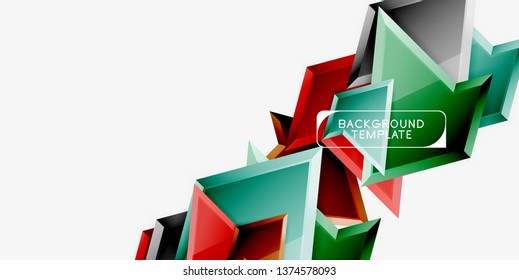 Minimale geometrische Dreiecke mit abstrakter 3D-Effekt-Hintergrundvorlage, Vektordesign mit minimalem Aufwand