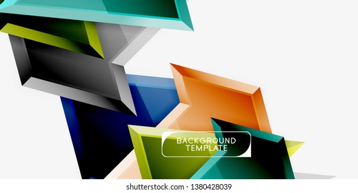 Triángulos geométricos mínimos con planilla de fondo abstracto de efecto 3d, diseño vectorial moderno mínimo