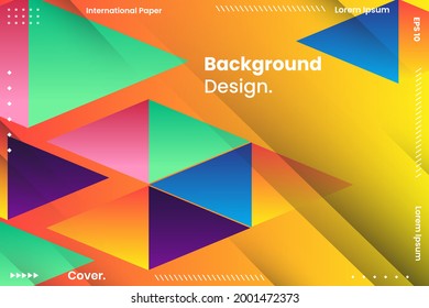 Minimal geometry abstract background design, multicolored template for copybook brochures and school books. Notebook paper. Brochure, book, magazine template.