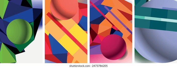 Minimal geometry. Circle, line and square design. Trendy techno business template for wallpaper, banner, background or landing