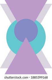 Minimal geometry shapes (triangle and cicle) in pastel color. 